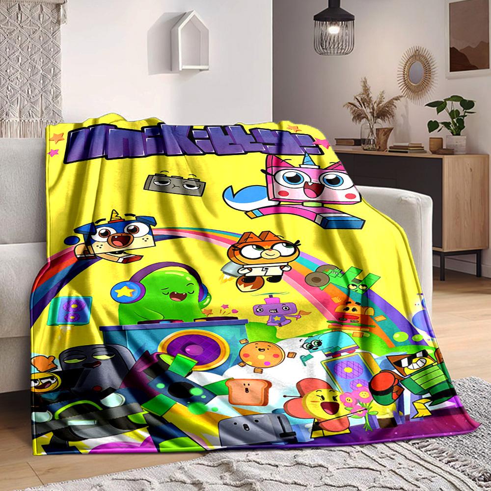 1 шт. Плед с уютным принтом персонажей Unikitty, легкий теплый фланелевый плед для дивана, кровати, гостиной