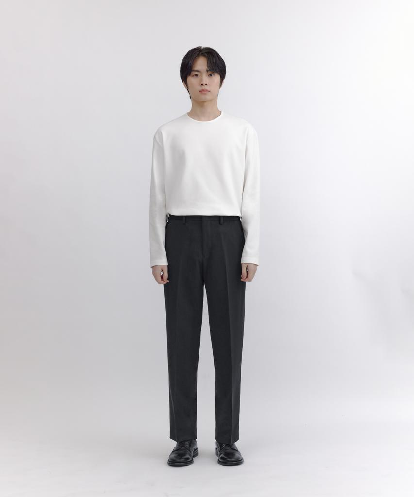 NONBLANK Semi-Wide Fit Slacks_Charcoal Grey