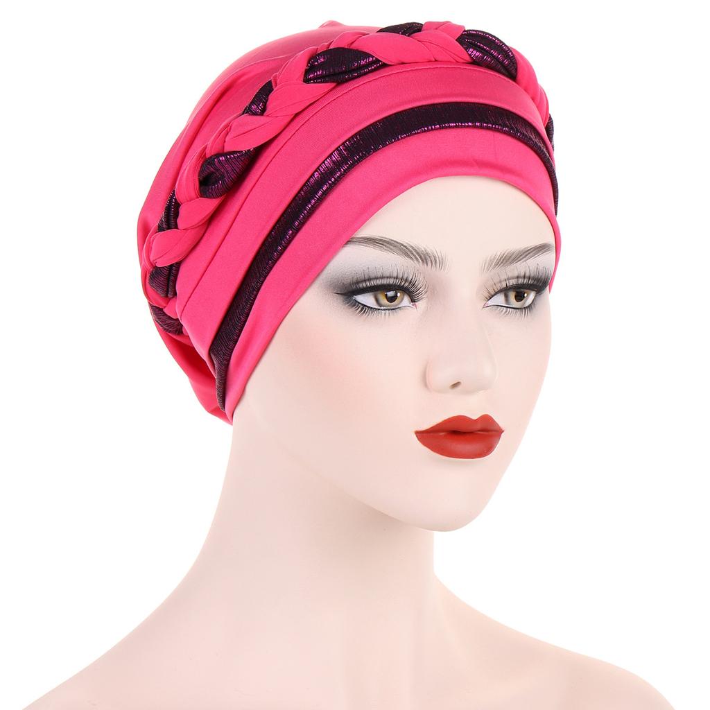 Новые разноцветные короткие косы контрастные мусульманские хиджабы повязка на голову шляпа модные пуловеры шапки