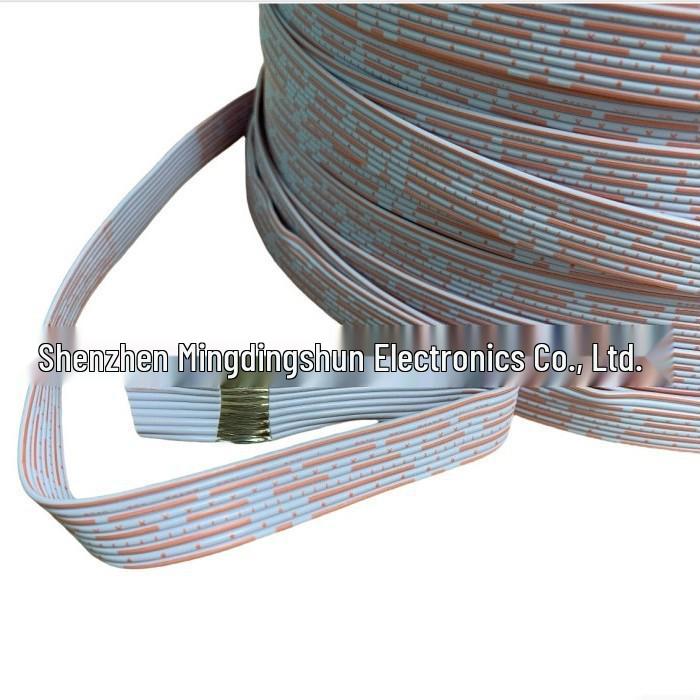 Extra Soft 28AWG Ribbon Cable, Orange/White, Double-Sided Blue/White, 16P-34P