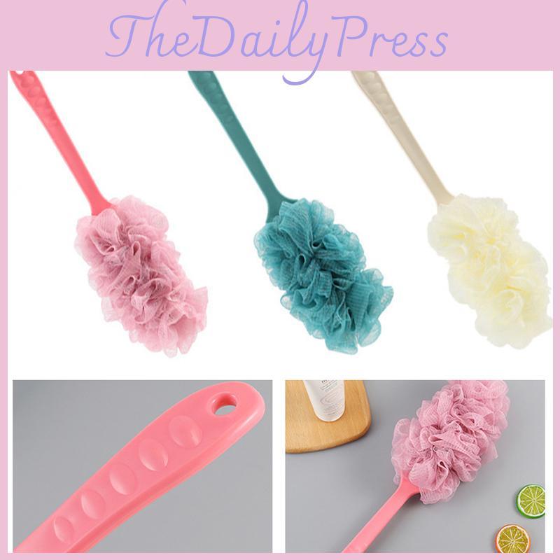 Премиальная щетка для душа с длинной ручкой, прочной конструкцией и отшелушивающей сетчатой люфой