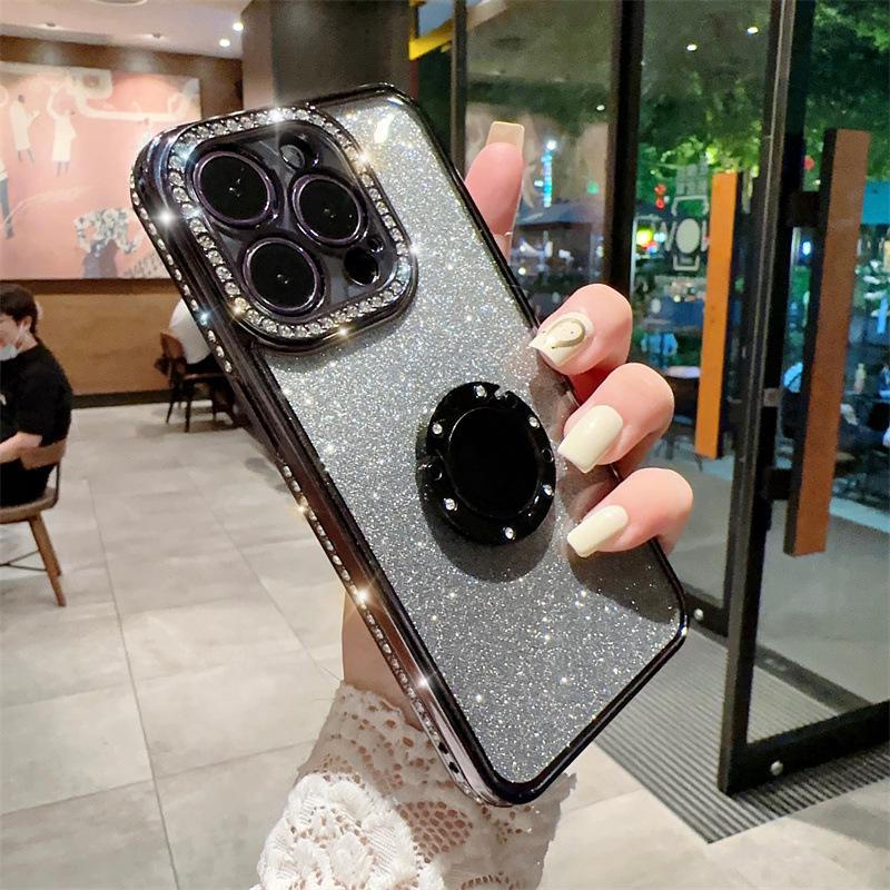 Чехол Goddess Rhinestone Glitter с магнитным кольцом для iPhone 13/14 Pro Max