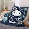1шт. Плед с принтом "Космическое приключение Hello Kitty" - Идеально для дома, офиса или использования на улице - Уникальная идея для подарка Ideaz0411237