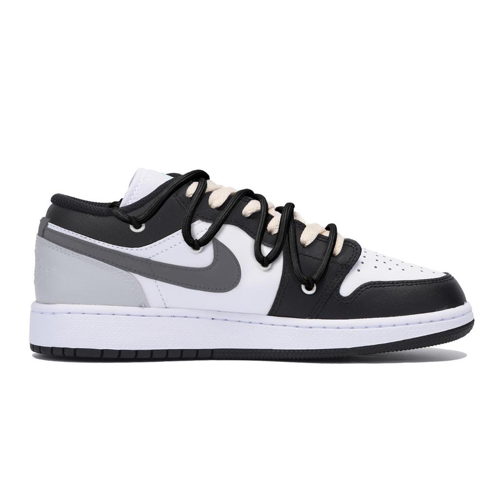 Jordan Air Jordan 1 Низкие Винтажные Баскетбольные Кроссовки Устойчивые к Скольжению и Истиранию Мужские Темно-Серые 553558-131(Team85-S-BOX-A)
