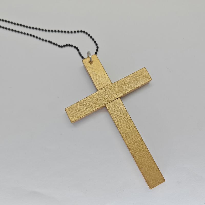Vintage Wood Cross Pendant Necklace Simple Natural Wooden Cross Necklace Hip Hop Sweater Chain Jewelry Accessories Gifts
