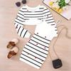 Girls Cartoon 2 Piece Outfits, Long Sleeve Crop Top + Spaghetti Strap Bodycon Dress, Fresh Lovely Cartoon Print Party Dress Set