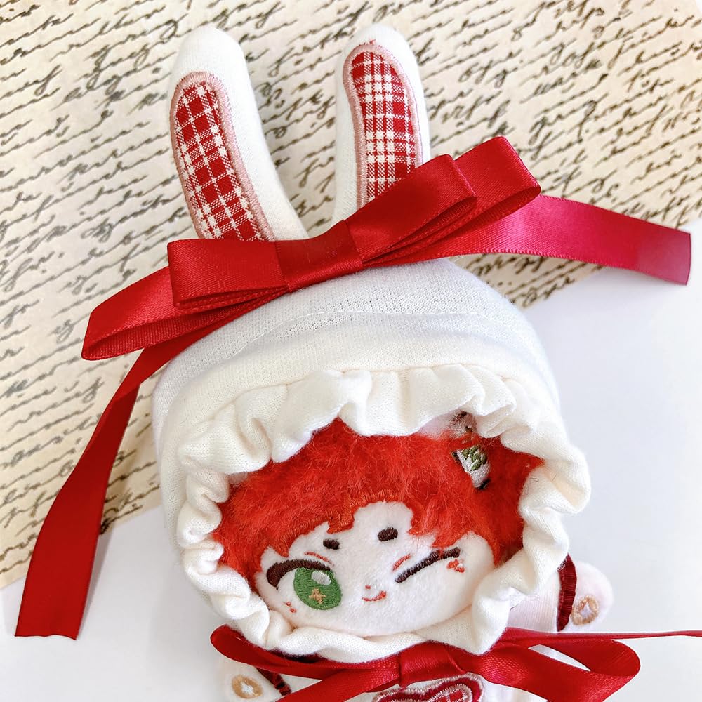 Tartan Check Rabbit Ear Kigurumi (10cm Size) Red, Plush Toy, Kigurumi Accessory, Otaku, Doll, Mascot, Kpopdoll Costume [Used]