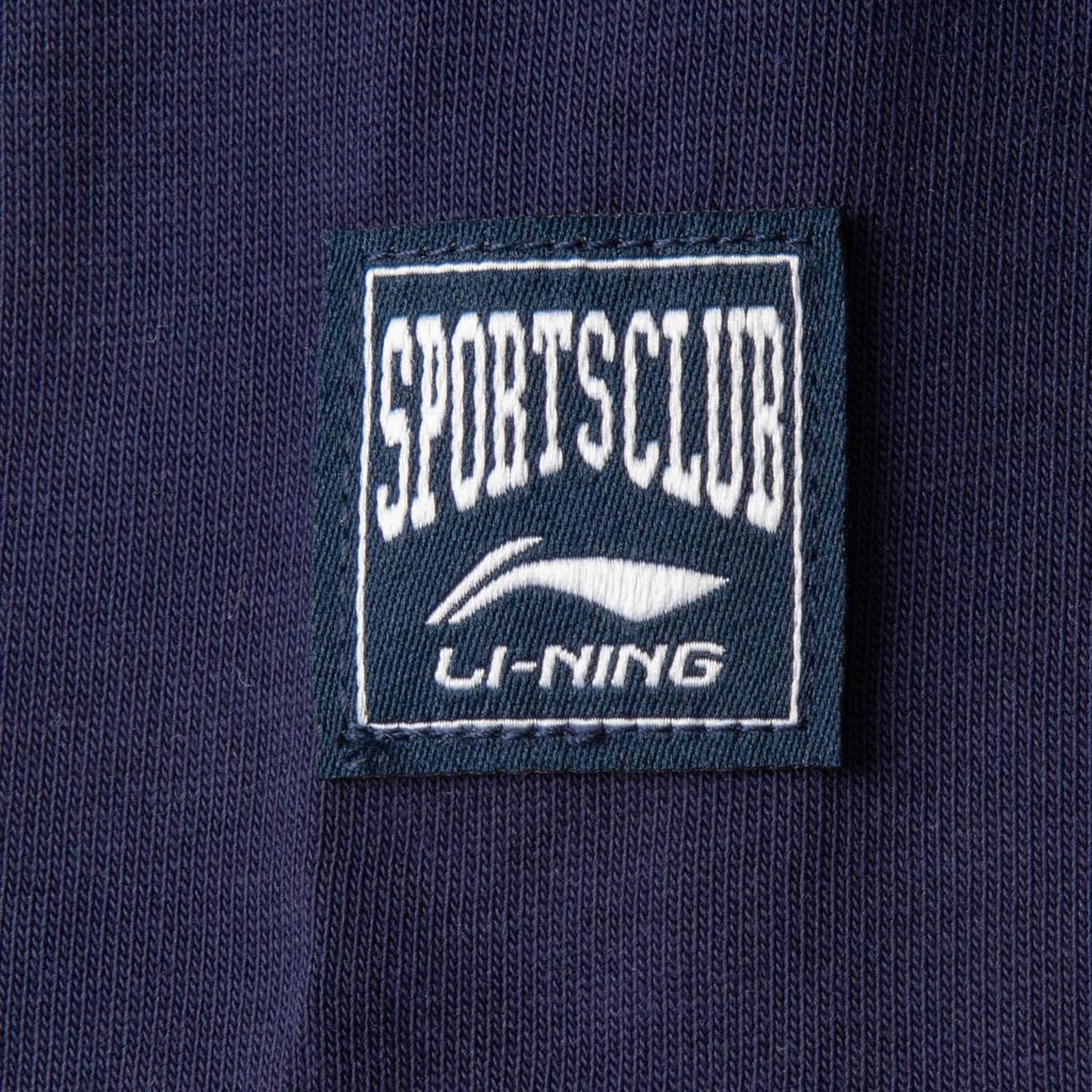 Li-Ning Футболка Sports Lifestyle Series с круглым вырезом и длинным рукавом, с принтом букв, женские футболки, цвет: белый, темно-синий AHSV010-1