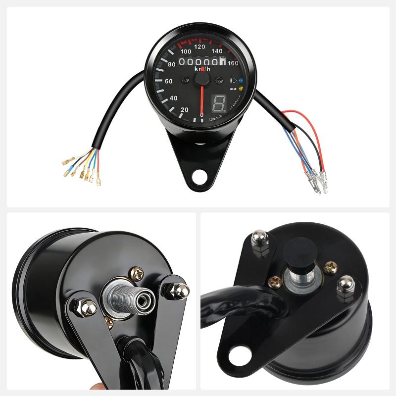 Универсальный спидометр-одометр для мотоцикла Cafe Racer с LED-индикатором