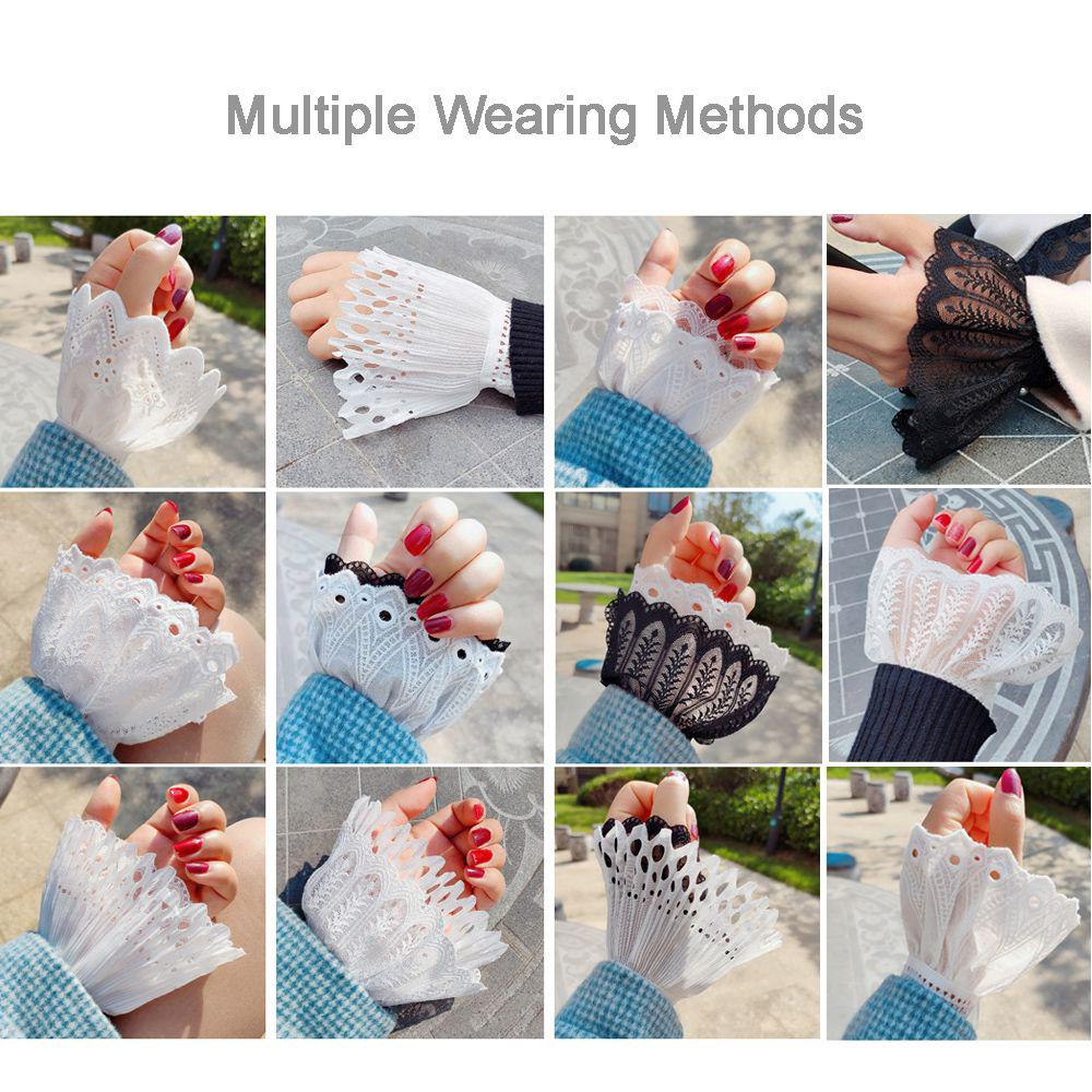 Lace Organ Fake Sleeves Pleated Decorative Sleeves Fake Sleeves Pleated Wrist Wild Sweater