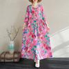 2025 Women Plus Size Spring New Loose Dress Linen Holiday Casual Vintage Basic Floral Elegant Long Dress