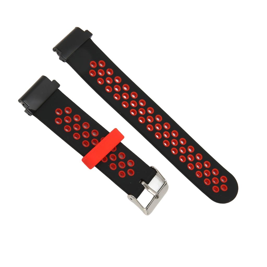 20mm Silicone Watchband Breathable Water Resistant Comfortable Wrist Strap for Garmin Fenix 7S 6S 5S Black Red