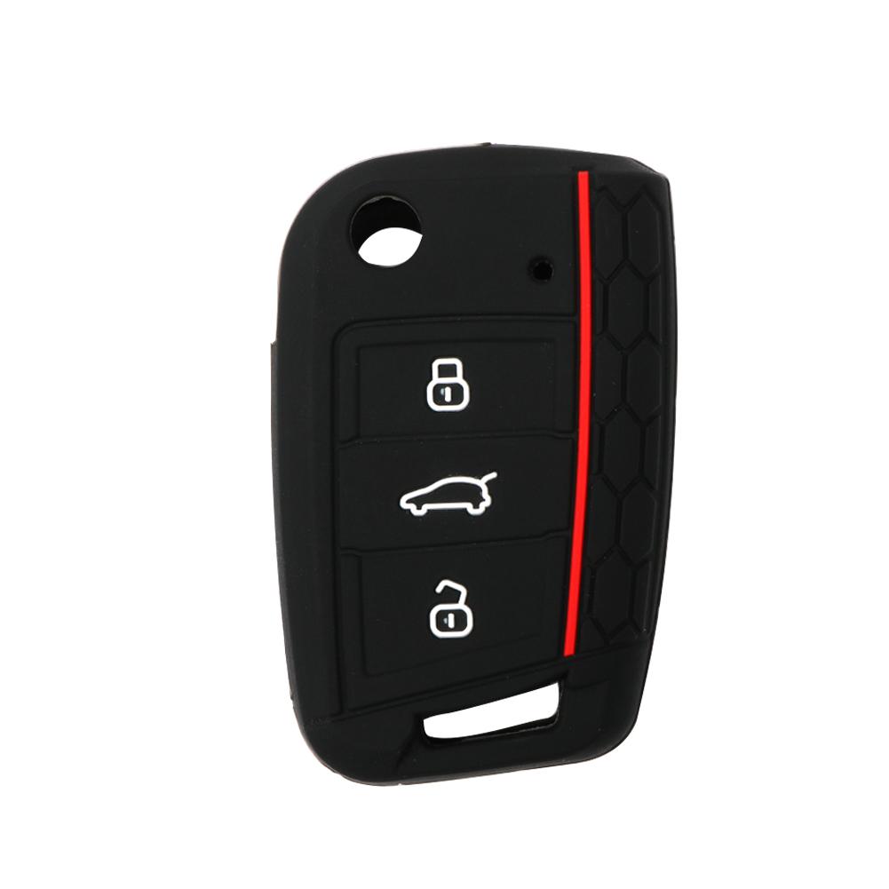 Силиконовый чехол для автомобильного ключа с полным покрытием Fob для VW Volkswagen Golf 7 MK7 Tiguan MK2 для SEAT Ateca Leon FR 2 Ibiza для Skoda Octavia