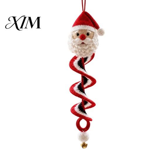 Winter Yarn Crafts for Family Christmas Spiral Crochet Kit, DIY Snowman Santa Craft Holiday Knitting Supplies Adults Handmade Hanging Ornament