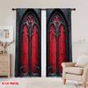 2 шт. Готские шторы с принтом двери Блэкаут – Фильтрующие свет для спальни, гостиной и офиса – Идеально для праздничного и вечериночного декора