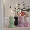 Geometric Cylindrical Semi-circular Candle Holder Mold DIY Crystal Dropper Plaster Ornament Candle Holder Mold Candle Base Mold