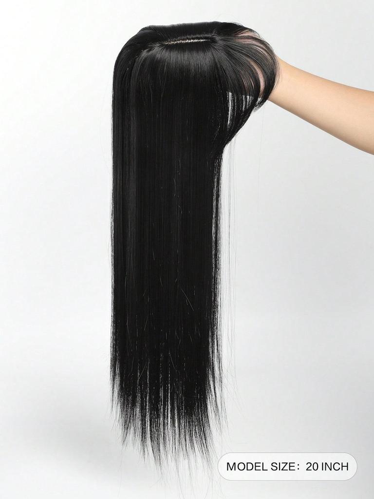 Синтетический длинный прямой верхний слой для волос с челкой, накладные волосы, натуральный сменный чехол, термостойкий для женщин, искусственный парик