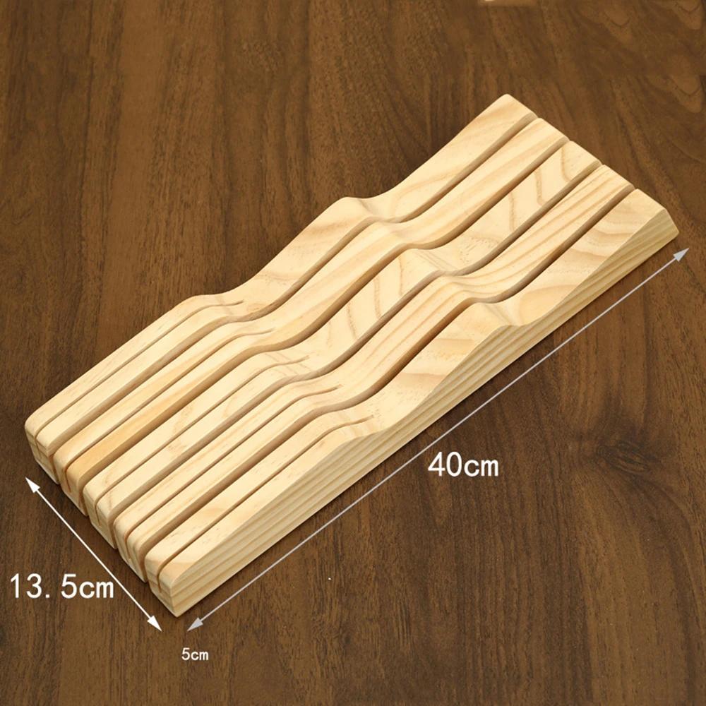 Новый встроенный лоток для ножей, деревянный органайзер для ножей, кухонный ящик, контейнер для столовых приборов, подставка для ножей в западном стиле