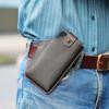 Crazy Horse Leather Vintage Men's Mobile Phone Bag Head Cowhide Wear Belt Men's Waist Bag