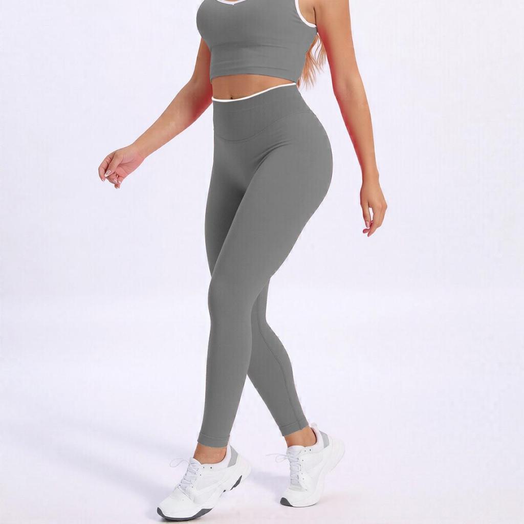 Женские бесшовные леггинсы с высокой талией, быстросохнущие, с цветными блоками, для бега и фитнеса