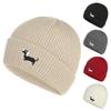 Модная осенне-зимняя теплая вязаная шапка, защищающая уши, с простой вышивкой щенка, шерстяная шапка-пуловер