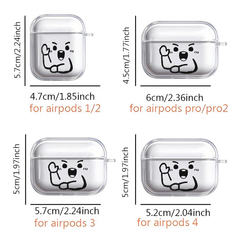 Простой счастливый смайлик Прозрачные Чехлы для Наушников Чехол Для Airpods 4 3 Pro3 Pro2 2 Pro 1