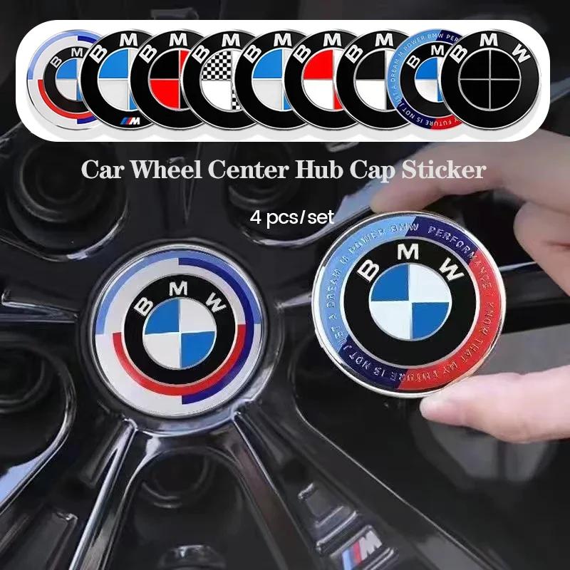 4pcs 56mm 60mm 65mm Car Wheel Center Hub Cap Stickers Styling For BMW M Performance E36 E46 E60 E90 E91 E92 E93 F30 F20 M3