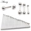 Alisouy 1PC G23 Titanium Internal Thread Ball Piercing Straight Long Industrial Barbell Tongue Ring Ear Tragus Helix Stud