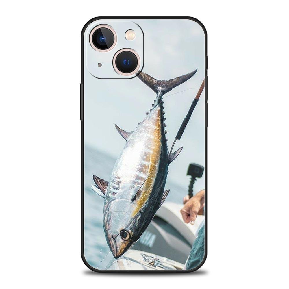 Чехол для телефона iPhone 16 15 14 13 12 11 Pro Max XS X XR SE 7 8 Plus Защитный чехол Голубой тунец iPhone 16e Мягкий чехол из ТПУ