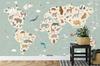 Photomural Colorful World Map Washable Fleece 368x280