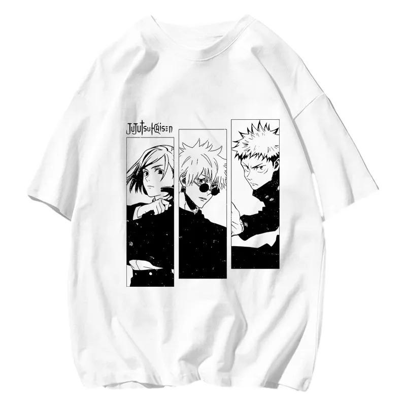 Jujutsu Kaisen Годжо Сатору Тору Юдзи Печатная Футболка Мужская и Женская Футболка Хип-Хоп Уличная Одежда Оверсайз Футболка Одежда Мальчик Девочка Футболка