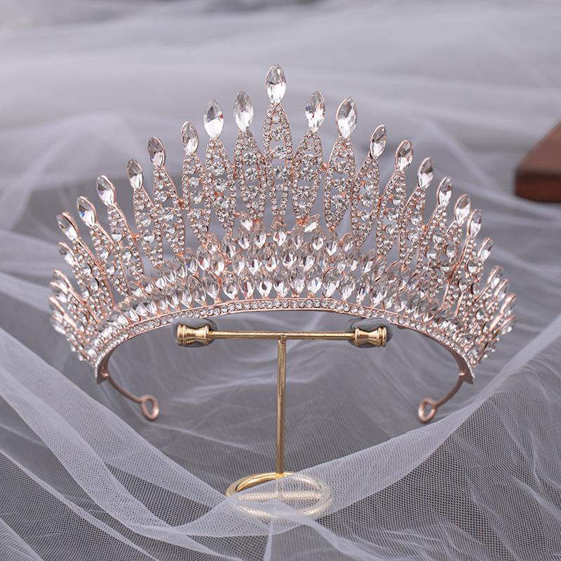 DIEZI Korean Luxury Multicolor Crystal Tiara Crown For Women Wedding Fashion Bridal Queen Rhinestone Hair Accessories Headbands