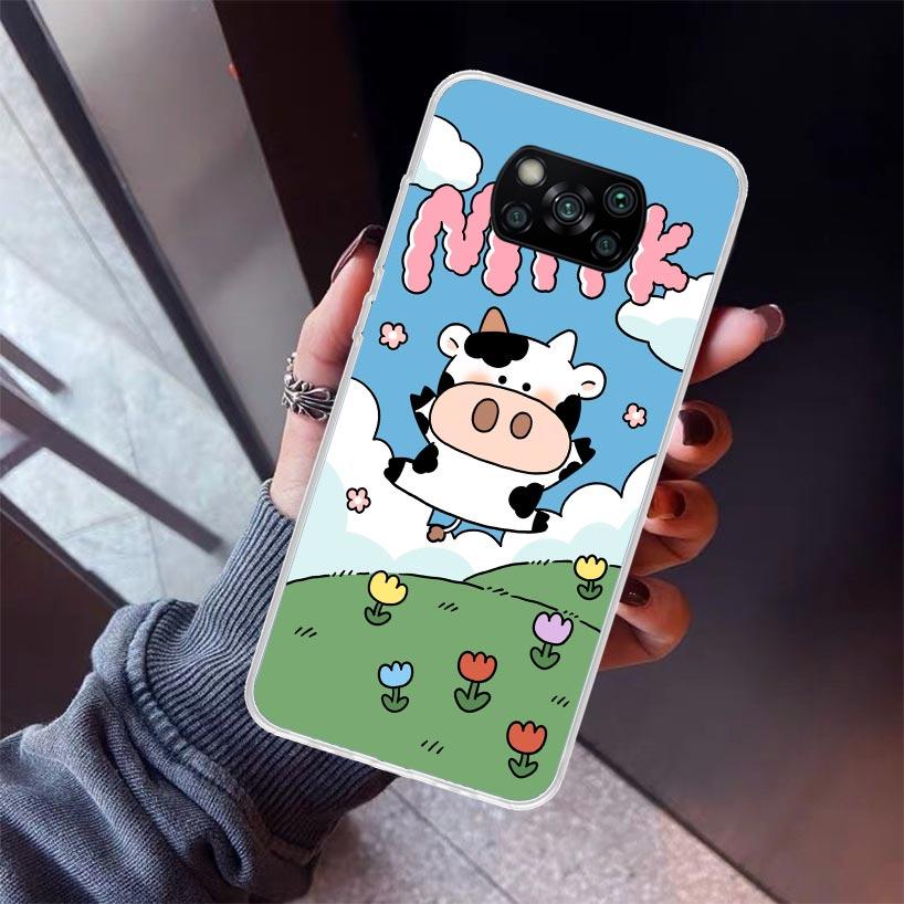 Dairy Cattle Cow Speckle Cute Phone Case for Xiaomi Poco F7 Ultra X7 X6 X5 Pro X4 Gt M8 M7 Redmi 15 15C 13 13C 12 12C Soft Cover