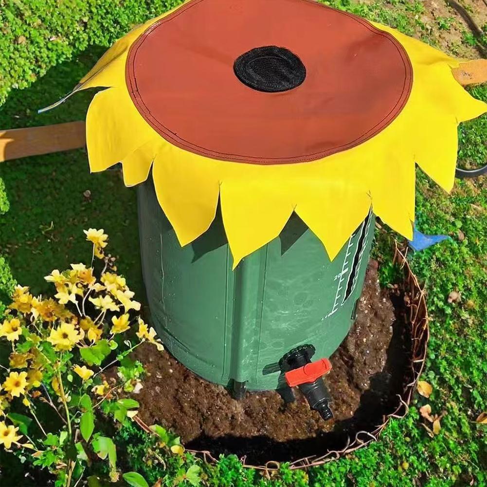 Дождевой бочка на 52 галлона с тремя кранами ПВХ резервуар для хранения воды Бочка-сборщик воды Садовый сборщик воды