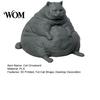 Sitting Cat Statue 3D Printed Fat Figurine, Modern for Collectible Art Piece Desk Decor, Animal Shape Ornament, Lovers Gift Small Sculpture
