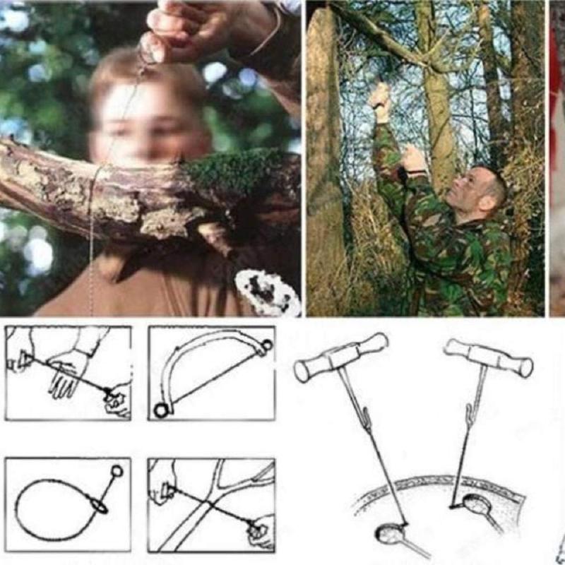 Выживание проволочной пилы I Карманная бензопила из нержавеющей стали. Механизм для рюкзака. I Легкая 22-дюймовая веревка для резки кабеля. I Веревка для аварийной бензопилы для кемпинга.