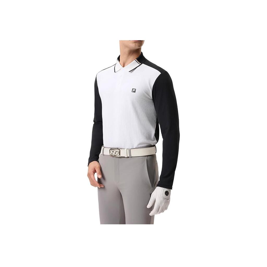 Fila Серия Golf SS25 Влагоотводящая Дышащая Удобная Футболка-поло с длинным рукавом Мужские топы Глубокий черный A11M515202F-BK