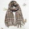 Imitation Cashmere Scarf for Women Winter New Korean Style Small Fresh Color Plaid Thickened Warm Student Shawl Scarf for Men