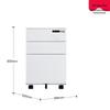 Autumn White Three-Drawer Mobile Steel Cabinet