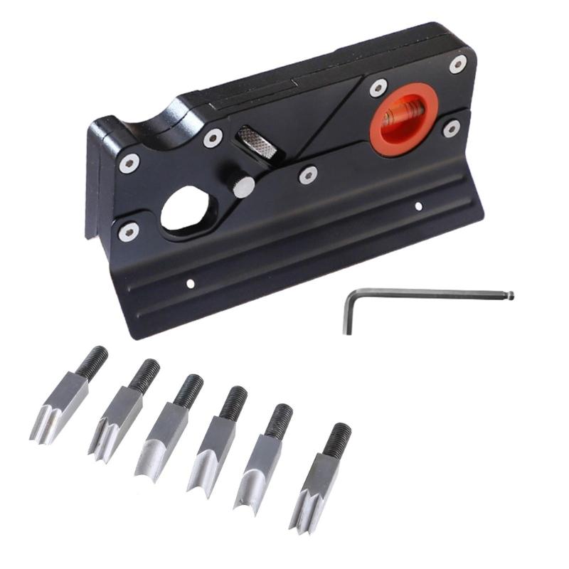 Wood Chamfer Plane With 7 Cutter Heads, Hand Planer Accessories For Quick Edges Trimming And Corner Shaping In Woodcraft