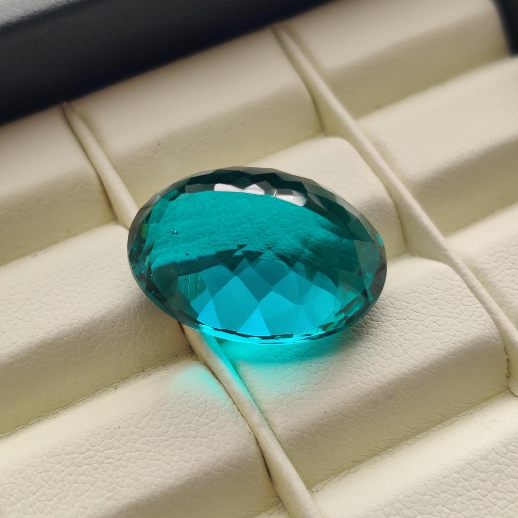 Healing Natural Oval Cut Natural Glass Stone, Faceted Loose Stone, 24.90 Carat, 21x15x13 Size Stone.