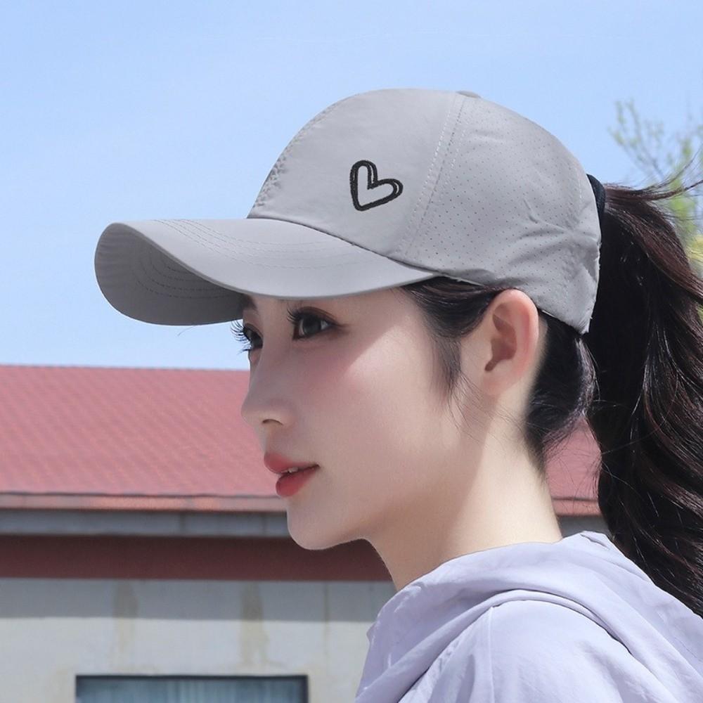 Love Heart Ponytail Baseball Cap Adjustable Snapback Hat Fashion Sunshade Sun Hat Outdoor
