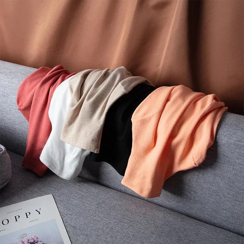 Трикотаж для детей, майка с полувысоким воротом, осень-зима 2024, майка для мальчиков и девочек, внутри, длинный рукав, детские топы, одежда