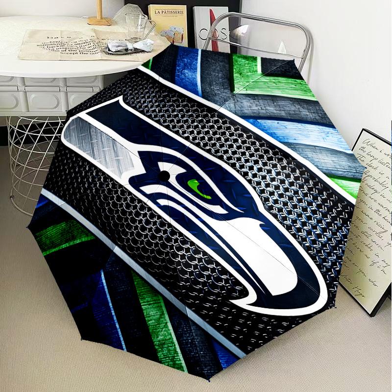 Seahawks Team Spirit Umbrella Folding umbrella, automatic umbrella 8-Frame for Travel, camping Use Gift for Halloween Christmas