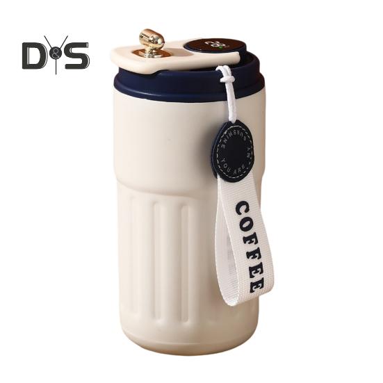 Термокружка для кофе с дисплеем температуры, 450 мл, герметичная крышка, нержавеющая сталь, многоразовая кофейная чашка, горячая и холодная, вакуумная кружка для любителей кофе