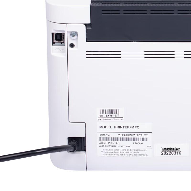Lenovo A4 Black & White Laser Printer L2000W CN plug (adapter included)