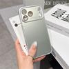 Glossy Icy Simple Slim Glass Mobile Phone Case for iPhone 17 Pro Max 16 15 14 13 Matte Frame Full Camera Lens Protection Cover