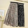 Summer Women Chiffon Floral Fat Sister Covering The Crotch Showing A Thin Irregular A-line Skirt