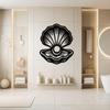 Metal Seashell Wall Art Pearl Oyster Beach House Decor Coastal Ocean Metal Wall Art Sign Sea Lover Gift