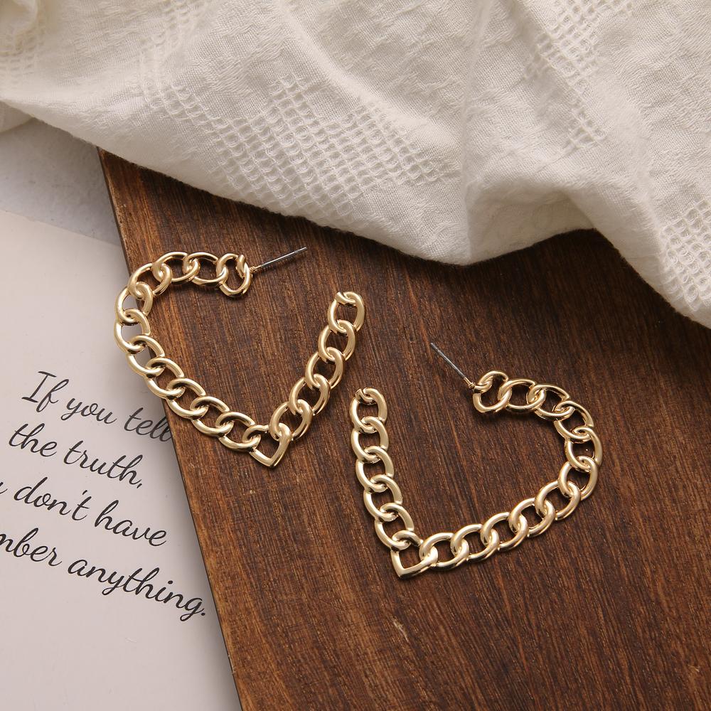 Простые креативные ретро преувеличенные полые круглые серьги-цепочки, женские индивидуальные геометрические серьги для девочек